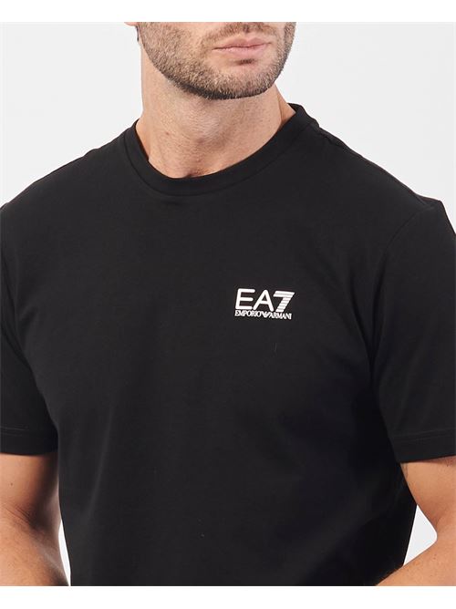 T-shirt girocollo EA7 in cotone con logo EMPORIO ARMANI EA7 | 8NPT25-PJVPZ1200